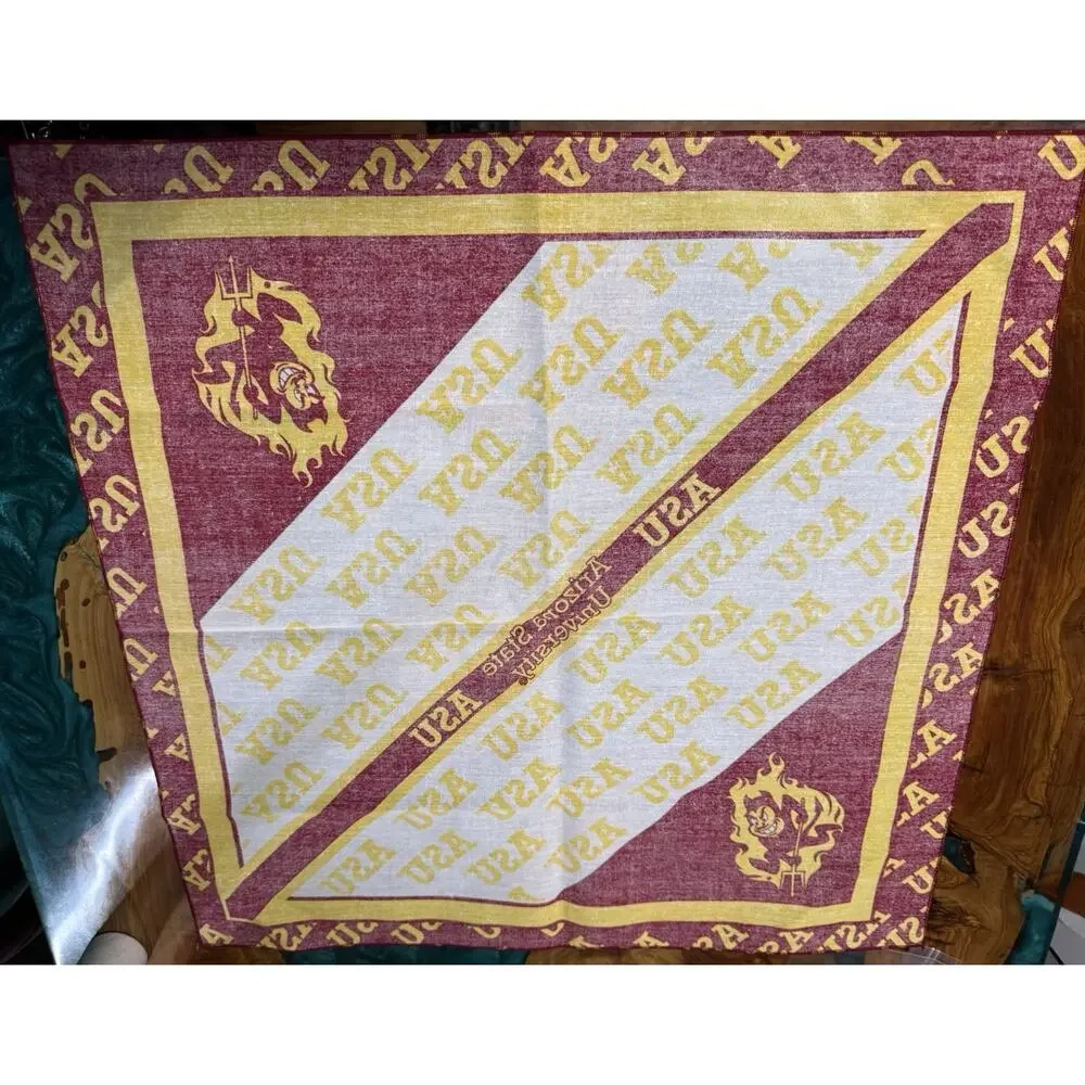 College Team Tie Bandana for NCAA NEW ASU Arizona State University 21” X 21”